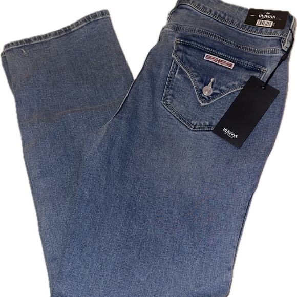 Hudson Women's Icy Blue Mid-Rise Stretch Straight Denim Jeans - Picture 1 of 2